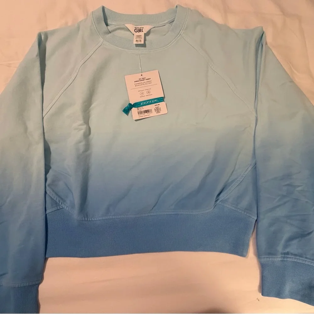 Athleta Girls Light Blue Ombre Sweatshirt